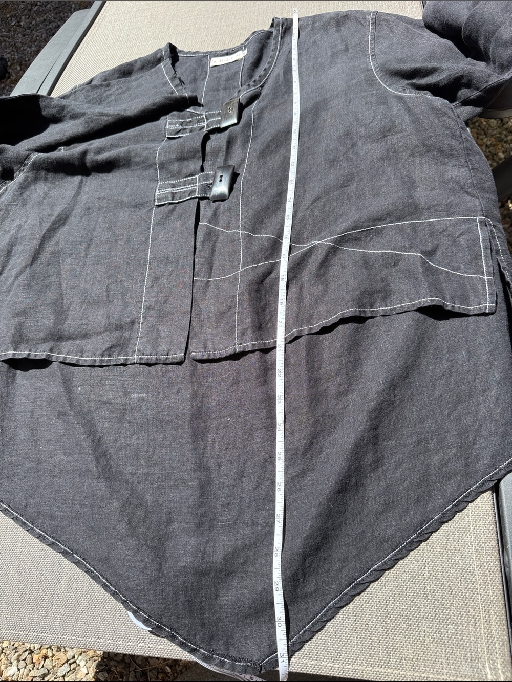 Relaxed Washed Black Bodil Two-Piece Linen Set - Picture 5 of 11